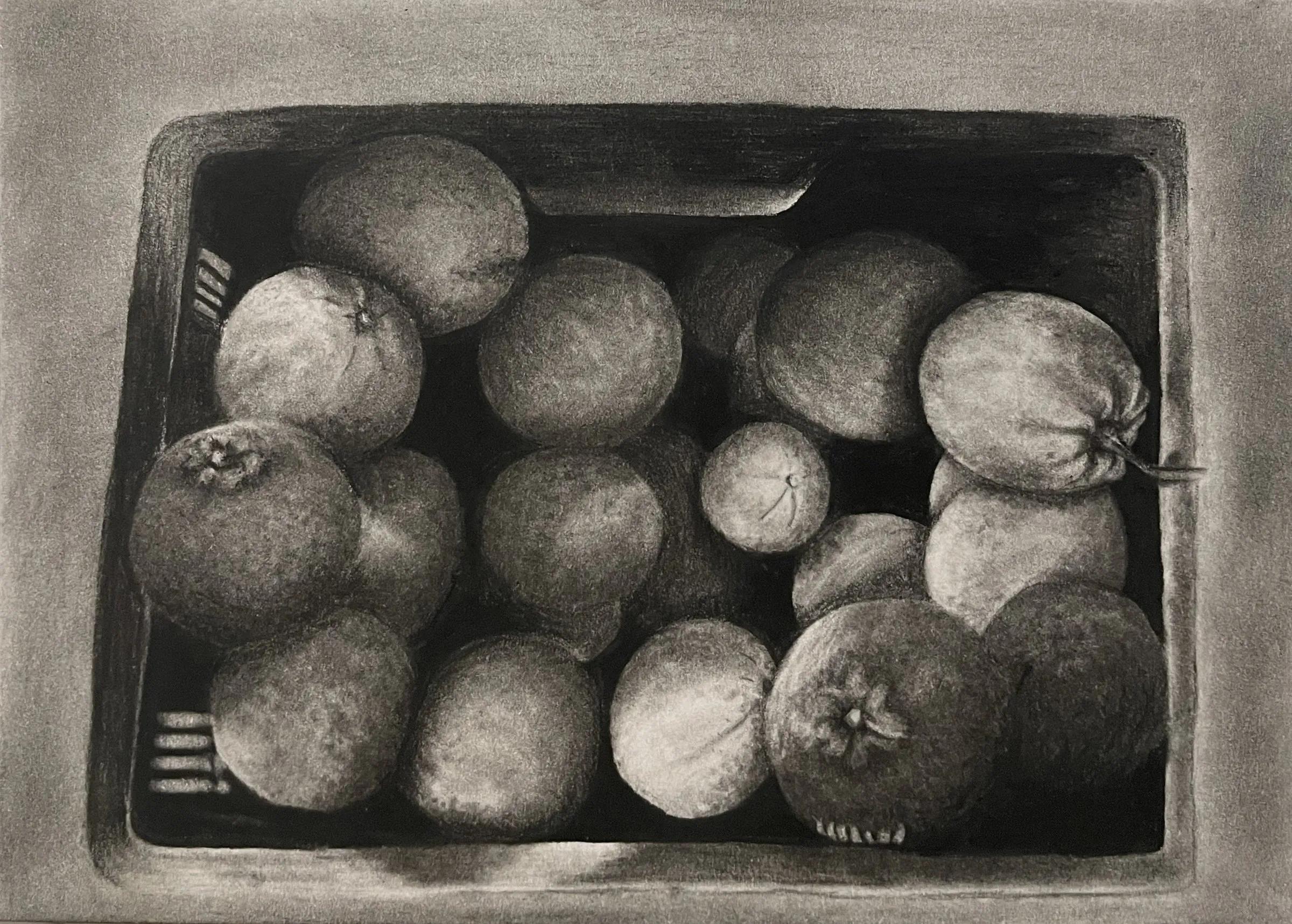 Chiaroscuro No. 1, charcoal drawing by Simone Liberty