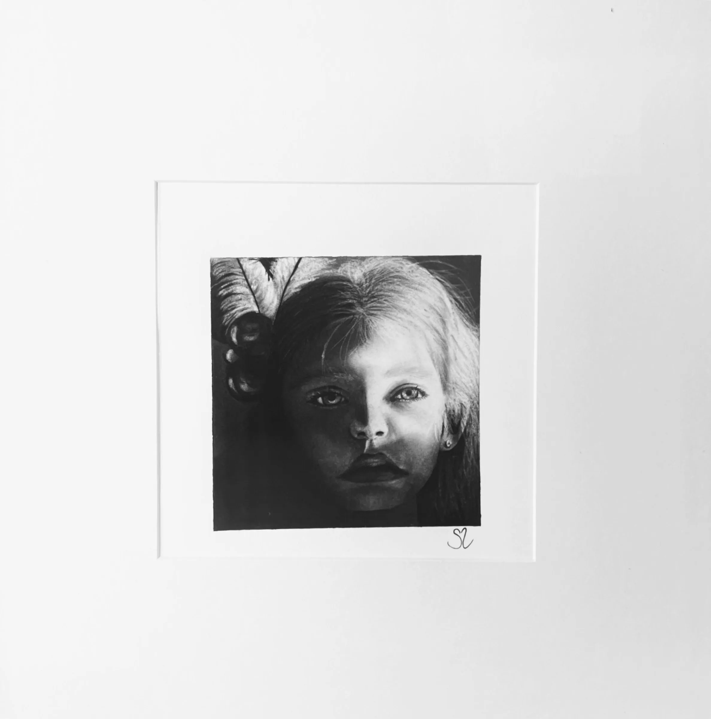 I was always her, and She was always Me, charcoal drawing by Simone Liberty